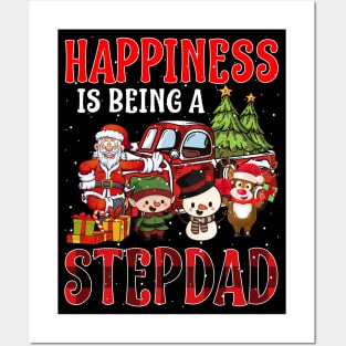 Happiness Is Being A Stepdad Christmas Posters and Art